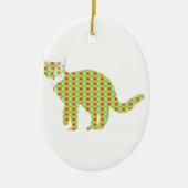 Patterned Cat Keramisch Ornament (Voorkant)
