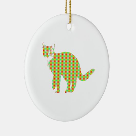 Patterned Cat Keramisch Ornament (Rechts)