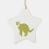 Patterned Cat Keramisch Ornament (Rechts)