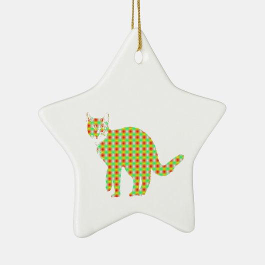 Patterned Cat Keramisch Ornament (Rechts)