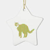 Patterned Cat Keramisch Ornament (Links)