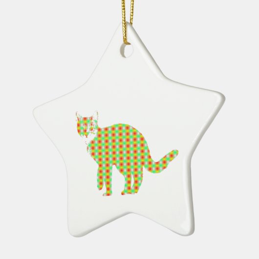 Patterned Cat Keramisch Ornament (Links)