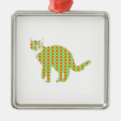 Patterned Cat Metalen Ornament (Voorkant)