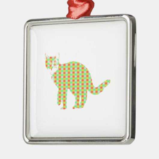 Patterned Cat Metalen Ornament (Links)