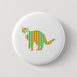 Patterned Cat Ronde Button 5,7 Cm