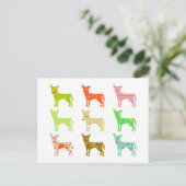 patterned-chihuahuas briefkaart (Staand voorkant)
