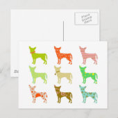 patterned-chihuahuas briefkaart (Voorkant / Achterkant)