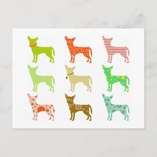 patterned-chihuahuas briefkaart (Voorkant)