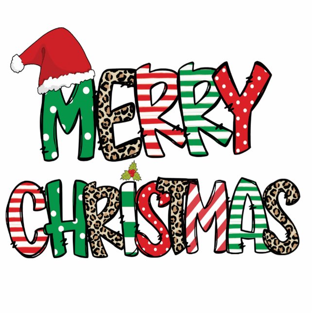 Patterned Christmas Cheer Staand Fotobeeldje (Voorkant)