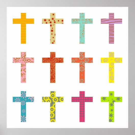 Patterned Crosses Poster (Voorkant)