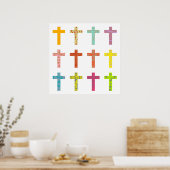 Patterned Crosses Poster (Keuken)