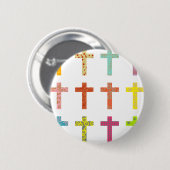 Patterned Crosses Ronde Button 5,7 Cm (Voorkant /achterkant)