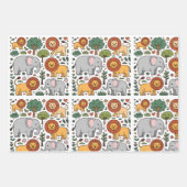Patterned design featuring elephants, lions. inpakpapier vel (Voorkant 2)