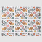 Patterned design with playful lions, elephants tissuepapier (Voorkant)