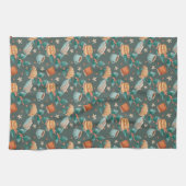Patterned fabric with whimsical foxes Towel Theedoek (Horizontaal)