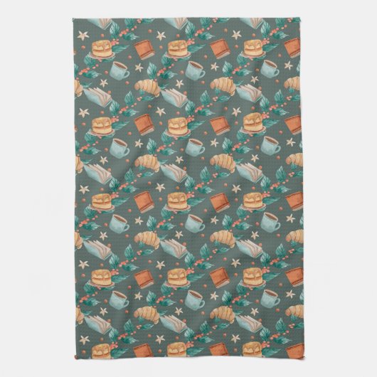 Patterned fabric with whimsical foxes Towel Theedoek (Verticaal)