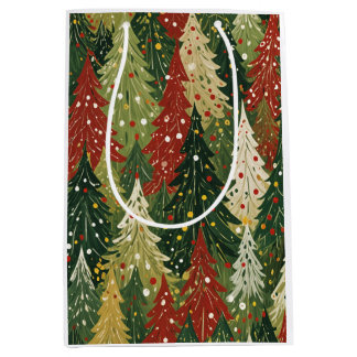 Patterned Forest of Festive Pines Medium Cadeauzakje