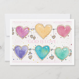Patterned Hearts Valentine Notecard Invitation  Kaart