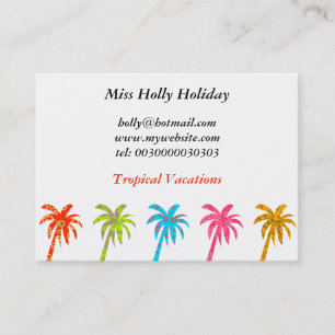 Patterned Palm Trees, Miss Holly Holiday Visitekaartje