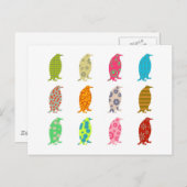 Patterned Penguins Briefkaart (Voorkant / Achterkant)