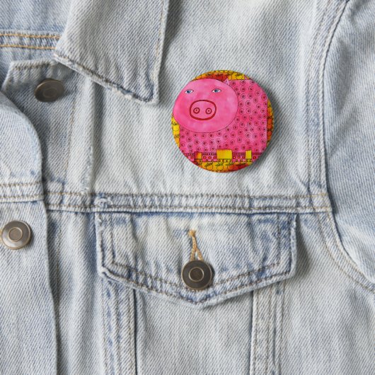 Patterned Pig Ronde Button 5,7 Cm (In situ)