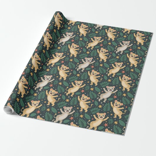 Patterned wrapping paper featuring illustrations cadeaupapier (Uitgerold)