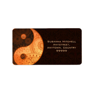 Patterned Yin Yang Gold Etiket