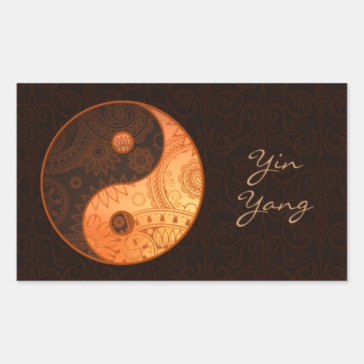 Patterned Yin Yang Gold Rechthoekige Sticker (Voorkant)
