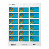 Patterned Yin Yang Oranje en Blue Etiket (Full Sheet)