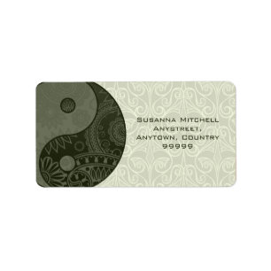 Patterned Yin Yang Sage Green Etiket
