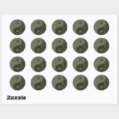 Patterned Yin Yang Sage Green Ronde Sticker (Vel)