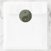 Patterned Yin Yang Sage Green Ronde Sticker (Tas)