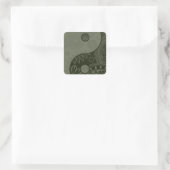 Patterned Yin Yang Sage Green Vierkante Sticker (Tas)