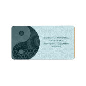 Patterned Yin Yang Slate Blue Etiket (Voorkant)