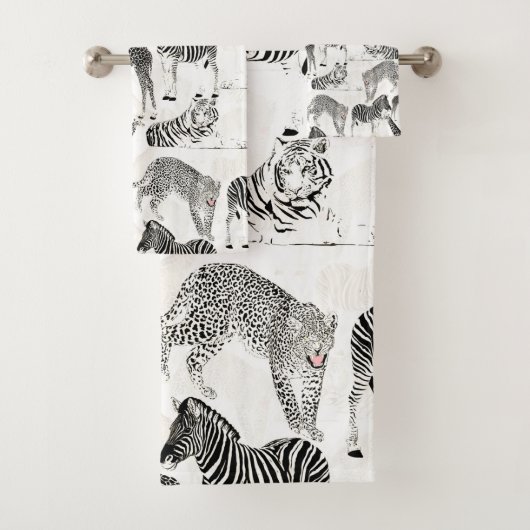 Patters de Stylish Black et White Jungle Animals (En situation)