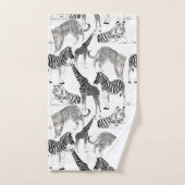 Patters de Stylish Black et White Jungle Animals (Serviette à main)