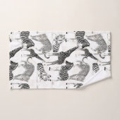 Patters de Stylish Black et White Jungle Animals (Serviette à main)