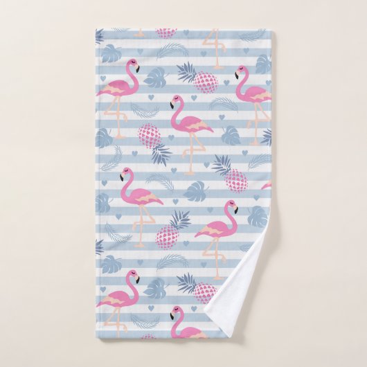 Patters de Whimsical Flamingo et Pineapple (Serviette à main)