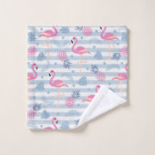 Patters de Whimsical Flamingo et Pineapple (Gant de toilette)