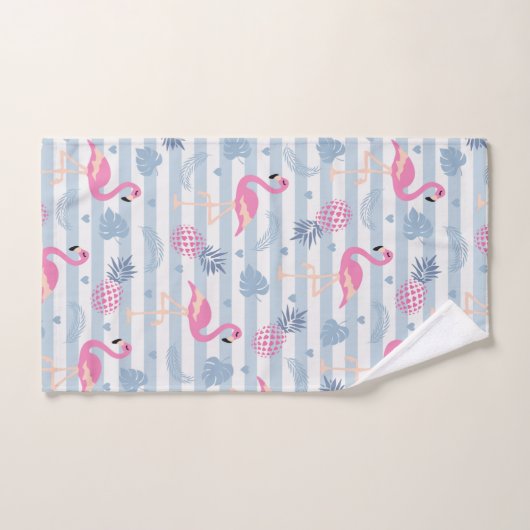 Patters de Whimsical Flamingo et Pineapple (Serviette à main)