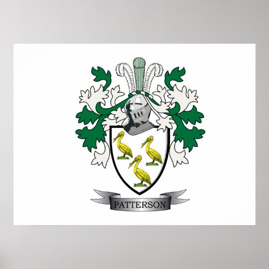 Patterson Family Crest Coat of Arms Poster (Voorkant)