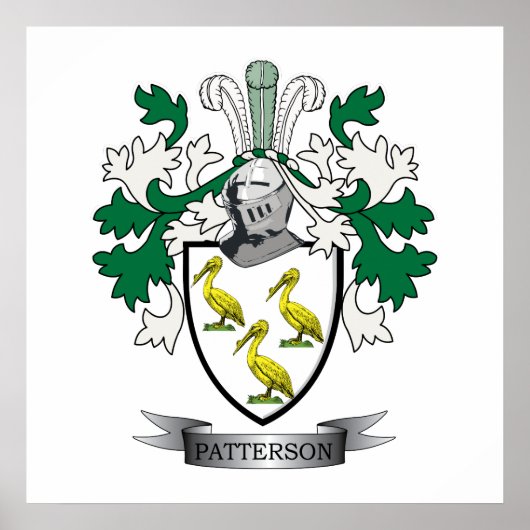 Patterson Family Crest Coat of Arms Poster (Voorkant)