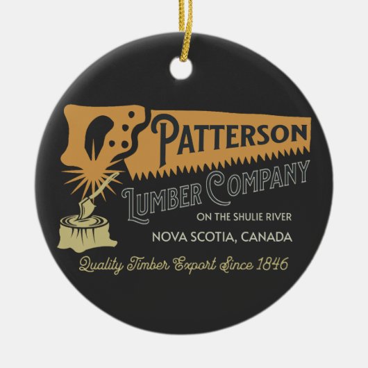 Patterson Lumber Company Nova Scotia Shulie River Keramisch Ornament (Voorkant)