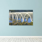 Patterson Memorial Bridge Highway 101 over Canvas Afdruk (Insitu (Houten vloer))