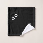 Pattes d'animaux et monogramme sur un ensemble de (Gant de toilette)