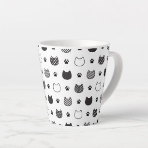 Pattes et faces de chat - Mignonne Mug en latte no