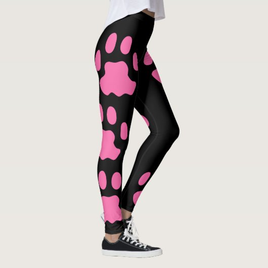 Pattes roses Leggings noirs (Droite)