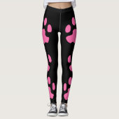 Pattes roses Leggings noirs (Devant)