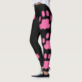 Pattes roses Leggings noirs (Gauche)