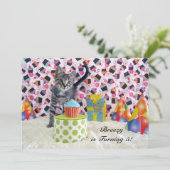 Patton (chat/chaton) Invitation d'anniversaire (Debout devant)